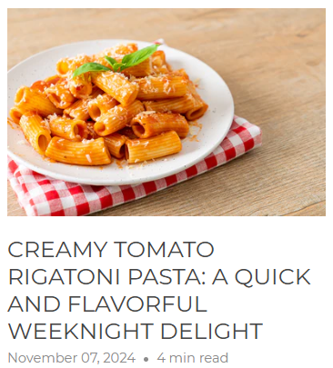 Rigatoni Pasta Recipe